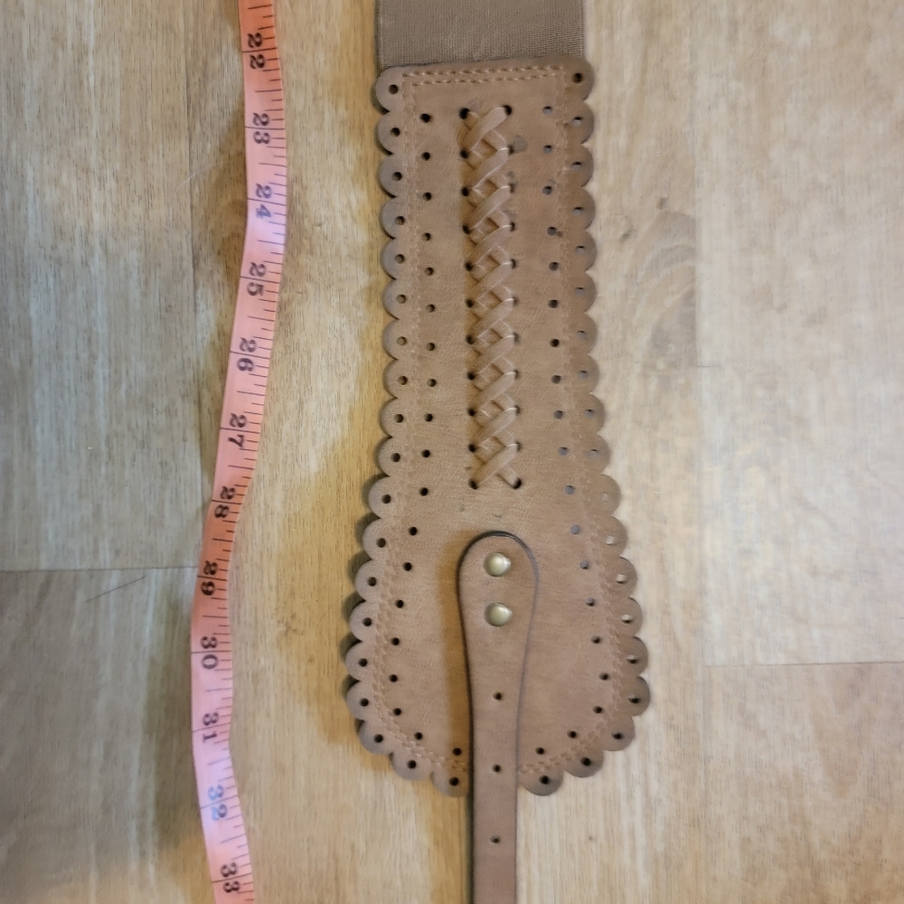 BOGO M/L Dress Belt Boho Punched Leather Stretch